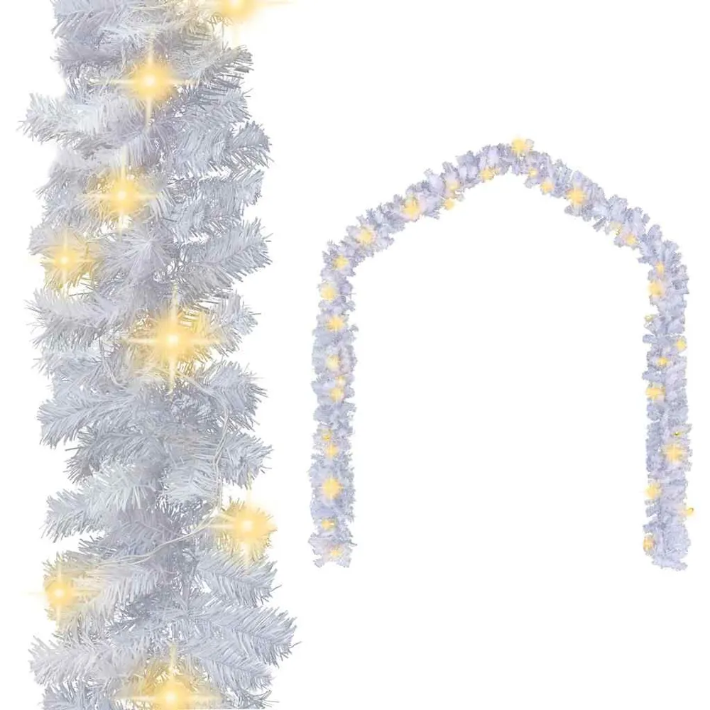 Grinalda de Natal com luzes LED 20 m branco vidaXL