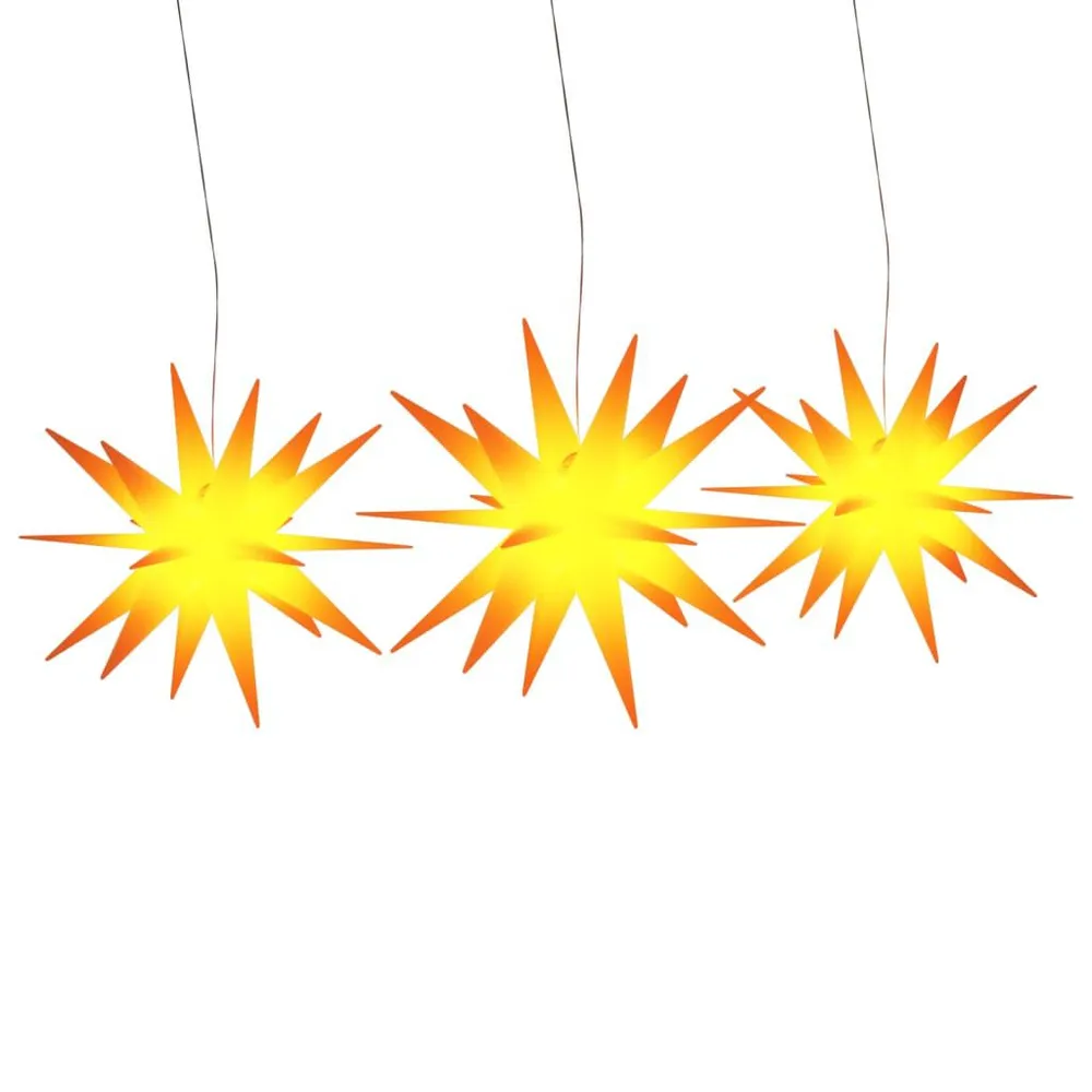 Luzes de Natal com LEDs 3 pcs dobrável amarelo vidaXL