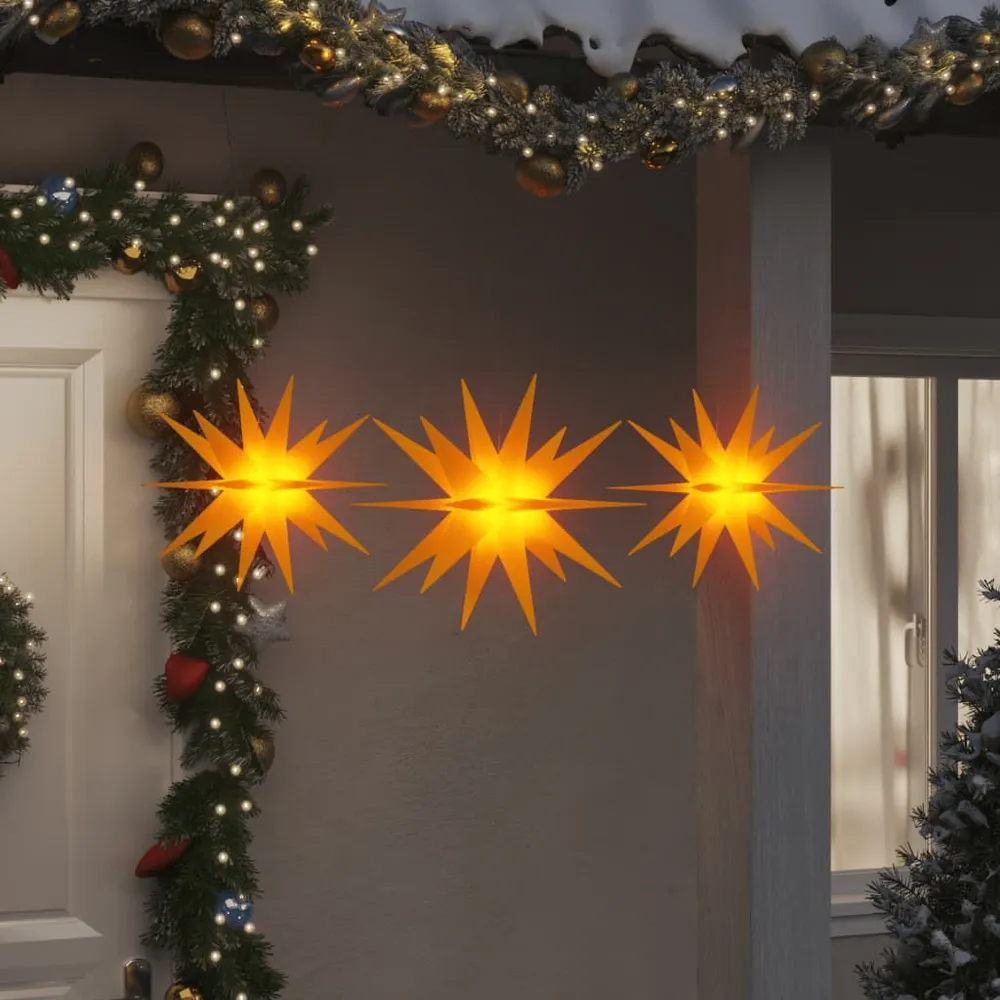 Luzes de Natal com LEDs 3 pcs dobrável amarelo vidaXL