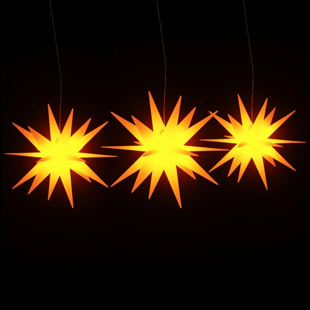 Luzes de Natal com LEDs 3 pcs dobrável amarelo vidaXL