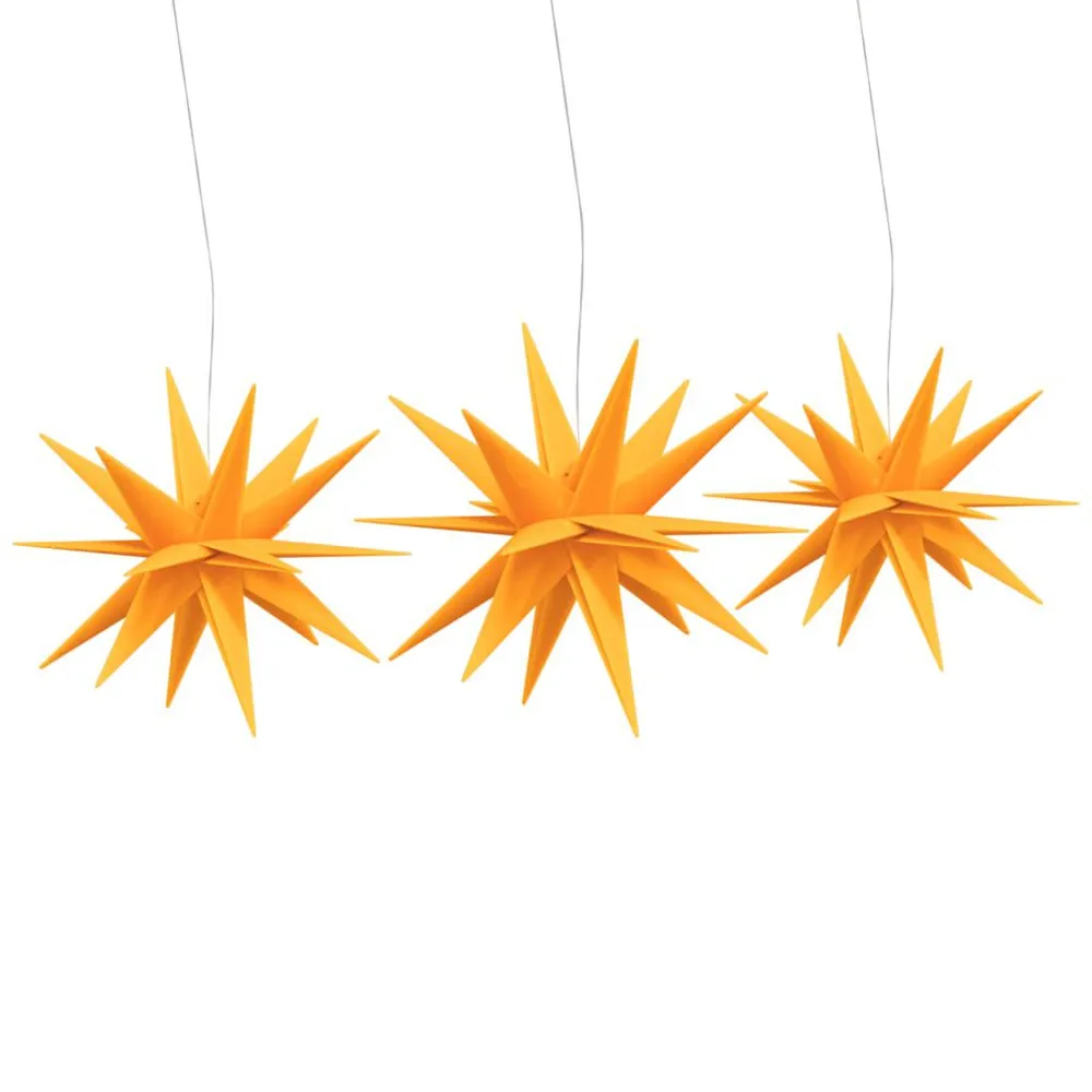 Luzes de Natal com LEDs 3 pcs dobrável amarelo vidaXL