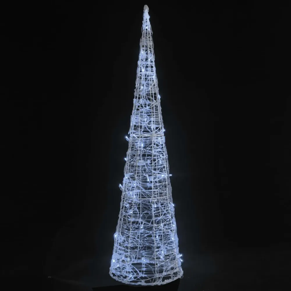 Pirâmide iluminação decorativa LEDs acrílico 90 cm branco frio vidaXL