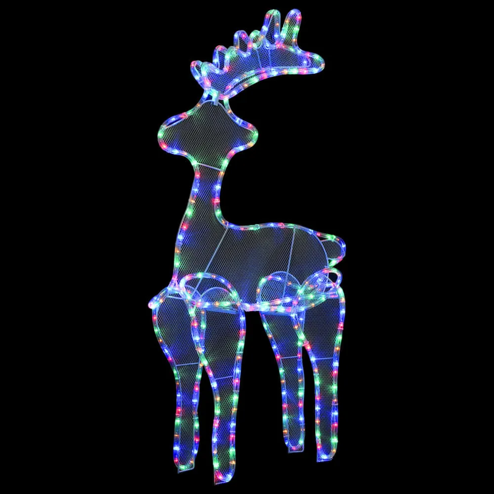 Rena decorativa Natal com malha de ço 306 luzes LED 60x24x89 cm vidaXL