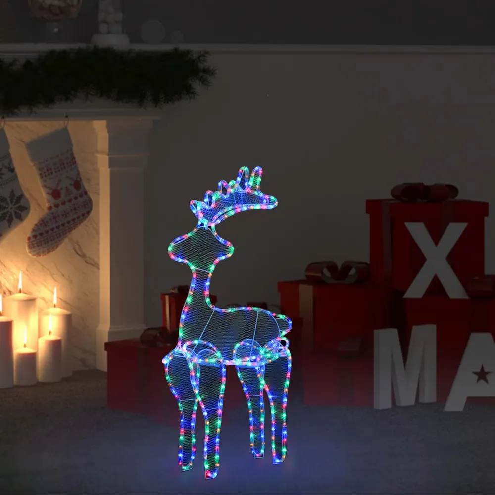 Rena decorativa Natal com malha de ço 306 luzes LED 60x24x89 cm vidaXL