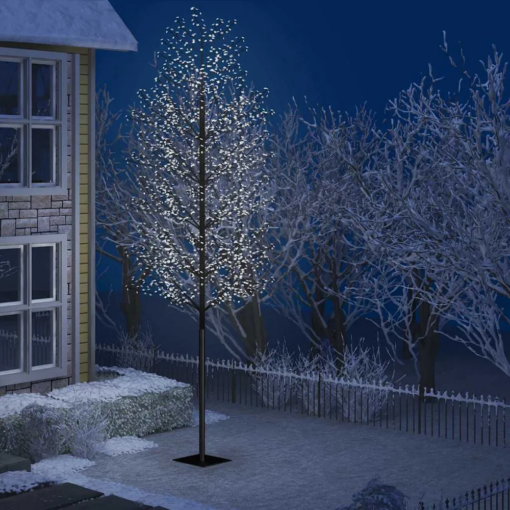 Árvore de Natal 2000 LED flor cerejeira luz branco frio 500 cm vidaXL