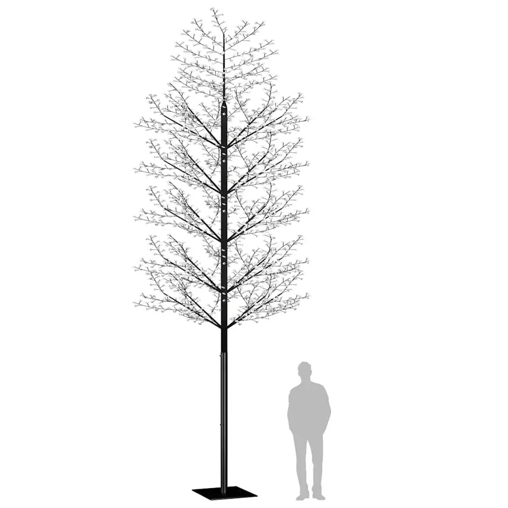 Árvore de Natal 2000 LED flor cerejeira luz branco frio 500 cm vidaXL