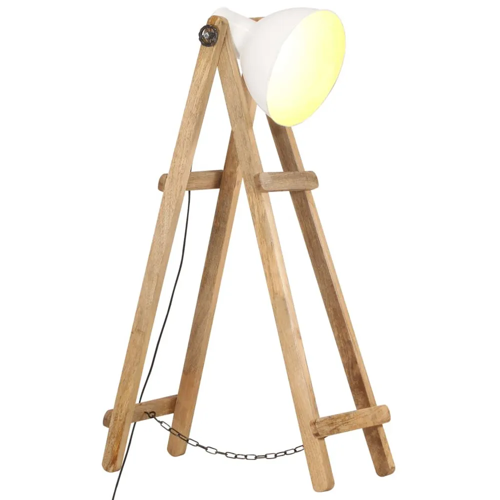 Acessório Universal Candeeiro de chão E27 madeira de mangueira maciç branco