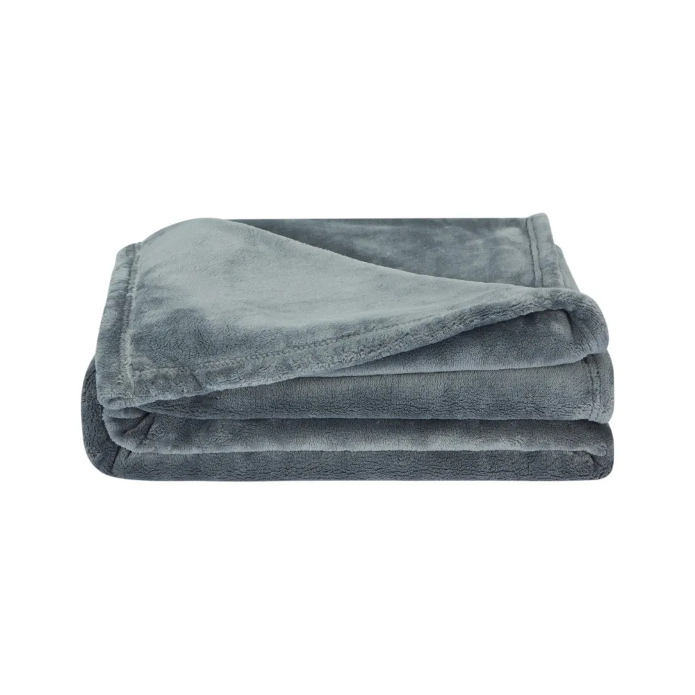 Manta Flanela 130x160cm em Cinza Antracite