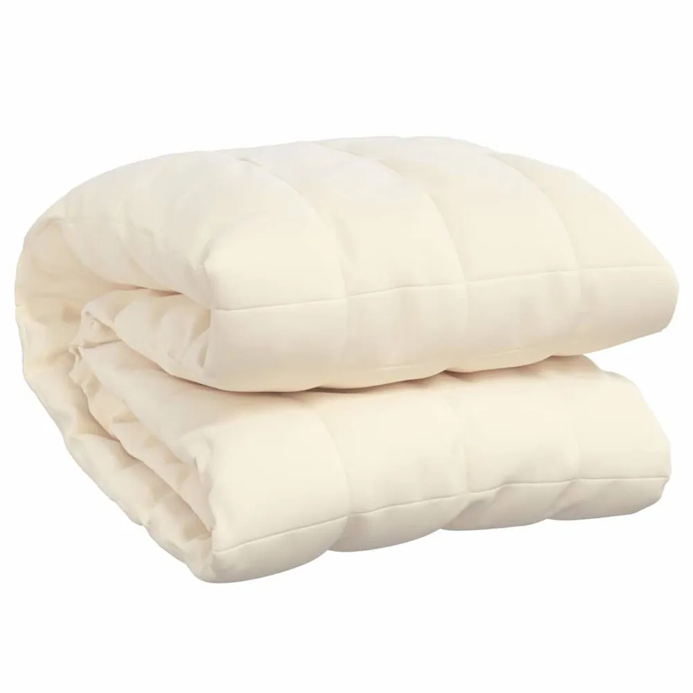 Manta pesada 15 kg 220x235 cm tecido creme-claro