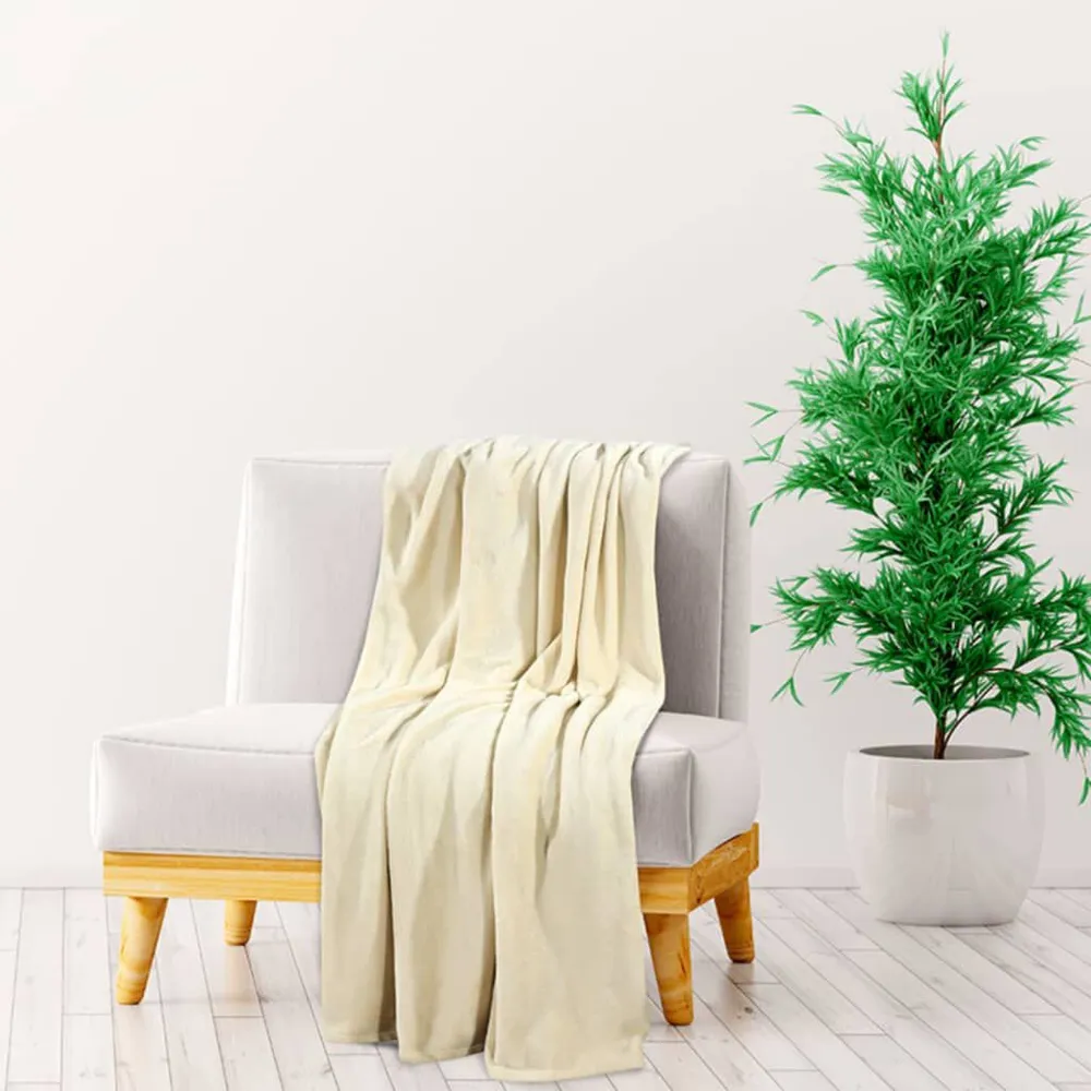 Agasalho de Algodão Manta 130x170 cm poliéster cor creme