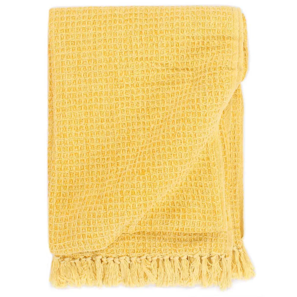 Manta em algodão 220x250 cm amarelo mostarda para Crianças