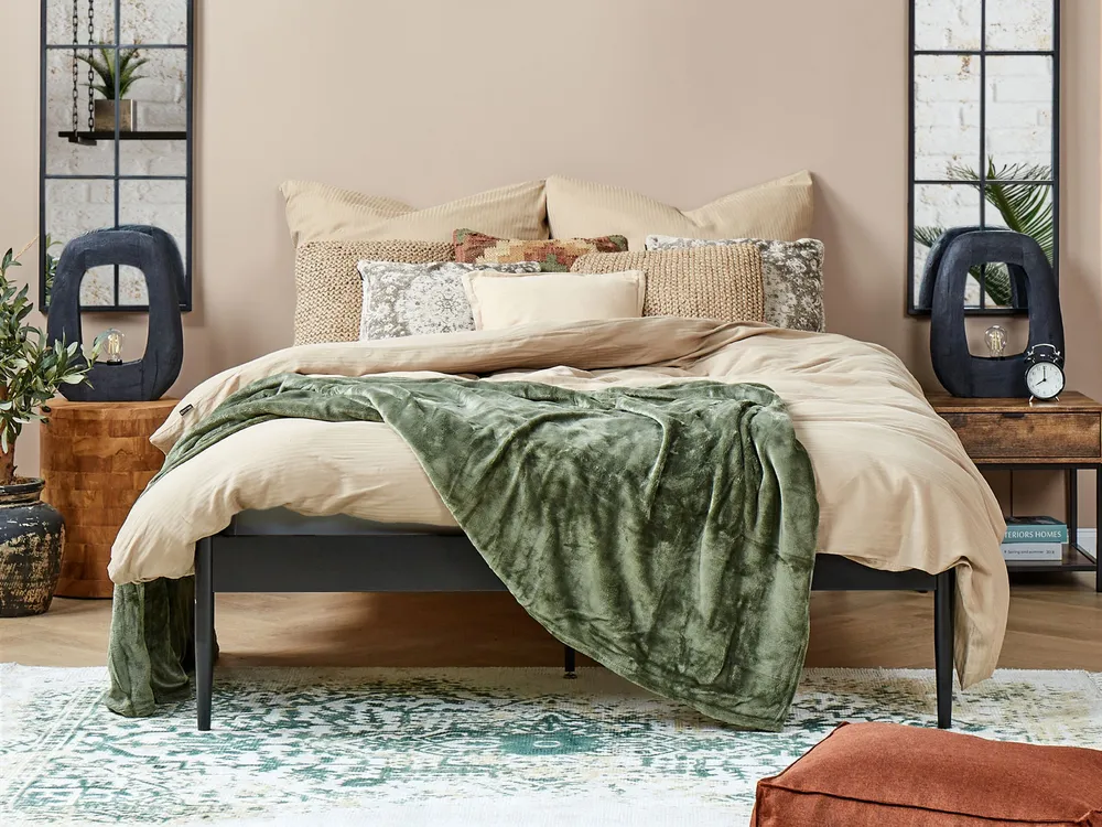 Manta BAYBURT 200 x 220 cm Verde para Inverno