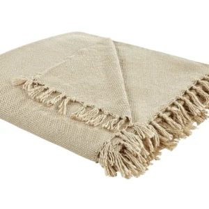 Manta CHAOHANI Tecido 200 x 220 cm Creme com Bolso para Pés