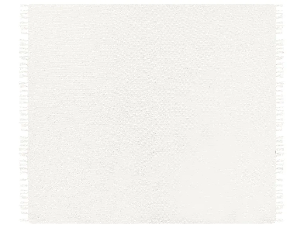 Manta CHAOHANI Tecido 220 x 240 cm Branco creme para Inverno