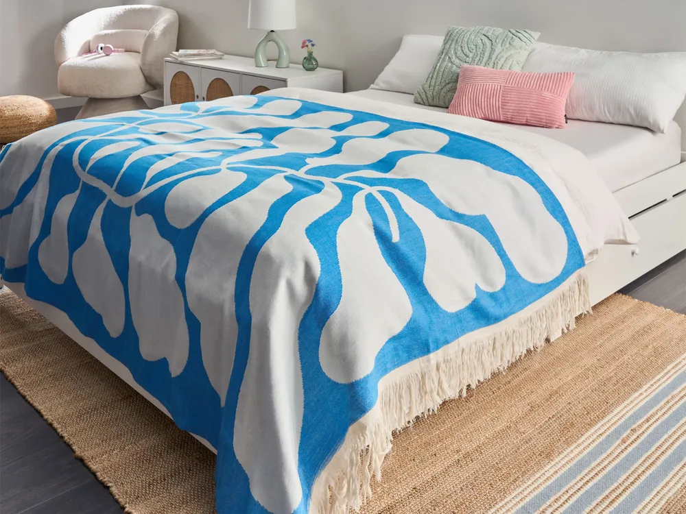 Manta KIHUN Tecido 130 x 170 cm Azul Tamanho Grande (150x200 cm)