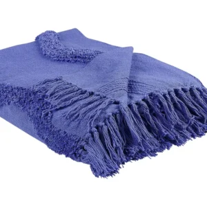 Manta de Sofá Manta KHARI Algodão 125 x 150 cm Violeta