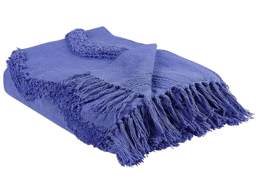 Manta de Sofá Manta KHARI Algodão 125 x 150 cm Violeta