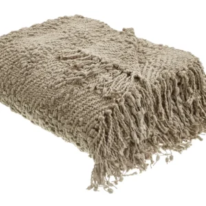 Manta VELLA Algodão 150 x 200 cm Taupe com Certificação Oeko-Tex
