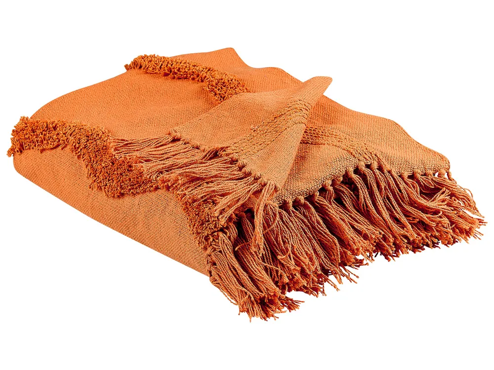Ultra Macio Felpudo Manta KHARI Algodão 125 x 150 cm Laranja