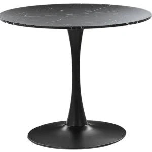 Round Dining Table ⌀ 90 cm Marble Effect Preto BOCA