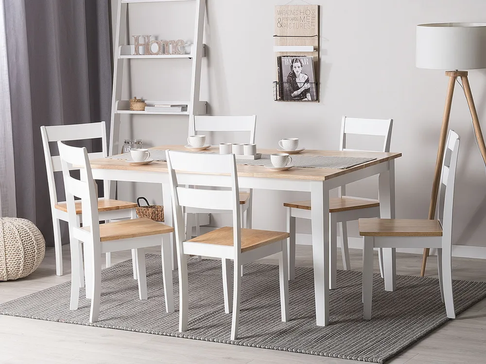 Wooden Dining Table 150 x 90 cm Branco GEORGIA