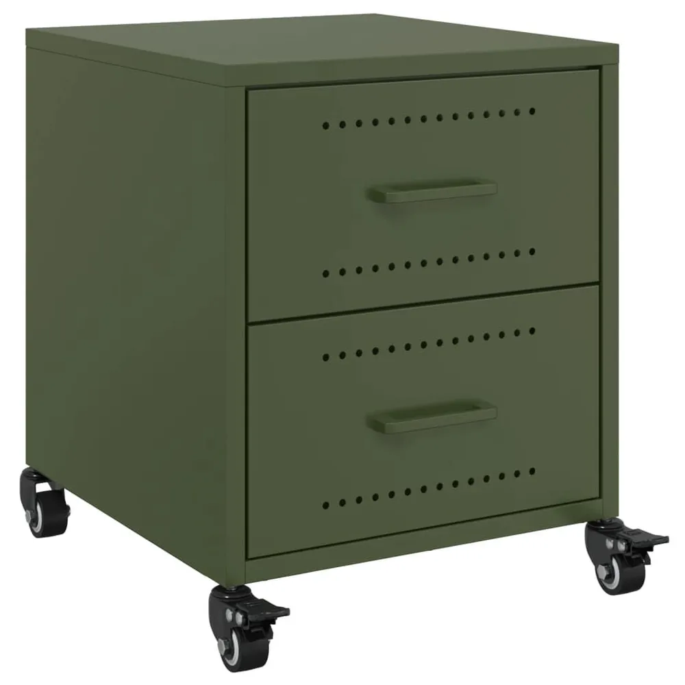 Armário de Casal Mesa de cabeceira 36x39x43,5 cm ço verde-azeitona