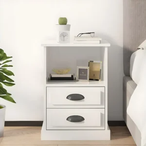 Armário de Casal Mesa de cabeceira 43x36x60 cm branco cintilante
