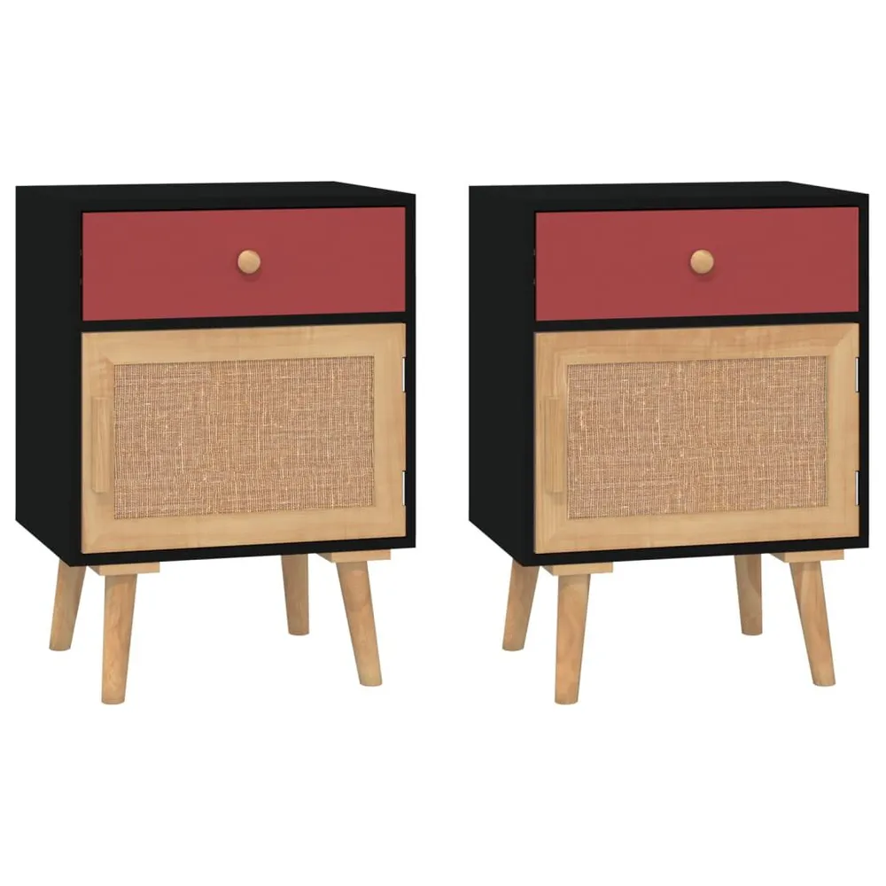 Armário de Casal Mesas de cabeceira 2 pcs 40x30x55 cm derivados de madeira preto