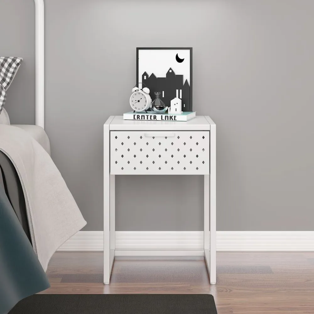 Cama Articulada Mesa de cabeceira 38x35x54 cm ço branco
