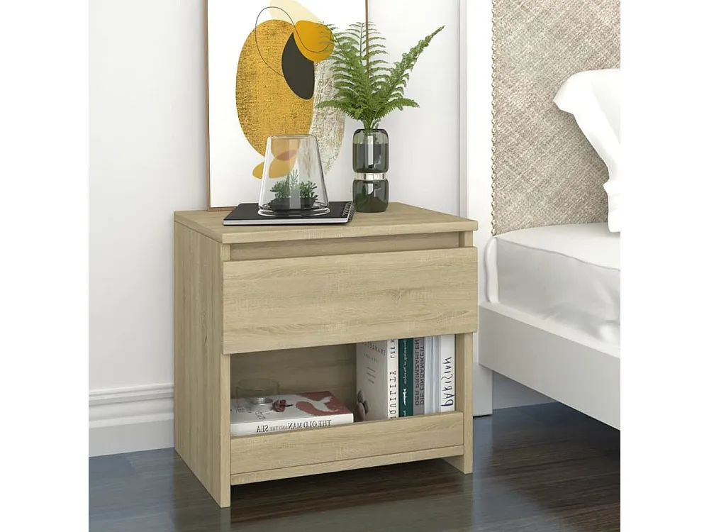 Cama Articulada Mesa de cabeceira 40x30x39 cm contraplacado carvalho sonoma