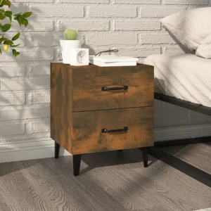 Cama Articulada Mesa de cabeceira 40x35x47,5 cm cor carvalho fumado