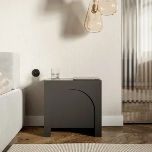 Cama Articulada Mesa de cabeceira com 1 porta de cor preta - DELANYA