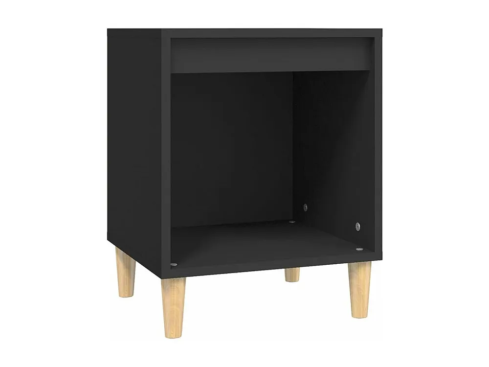 Cama com Cabeceira Mesa de cabeceira 40x35x50 cm derivados de madeira preto