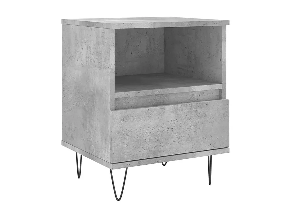 Cama com Cabeceira Mesa de cabeceira 40x35x50cm derivados madeira cinzento cimento