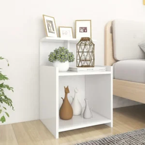 Cama com Cabeceira Mesa de cabeceira 40x35x60 cm contraplacado branco