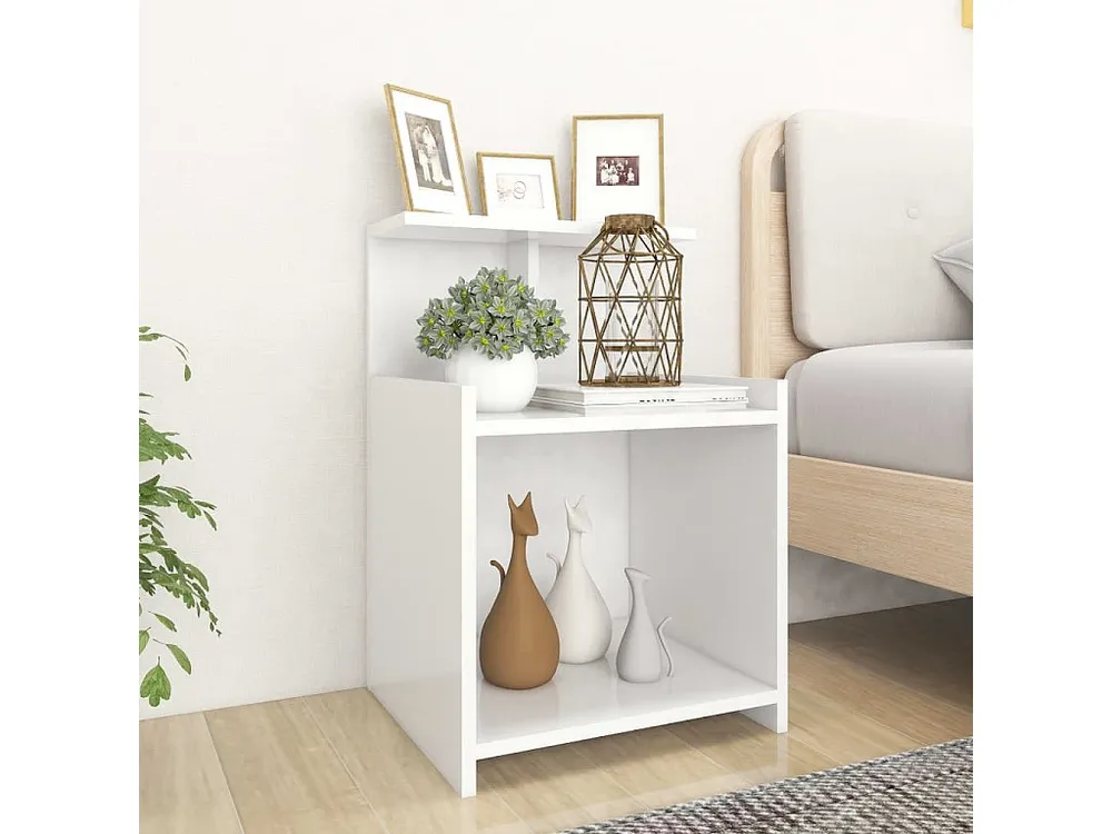 Cama com Cabeceira Mesa de cabeceira 40x35x60 cm contraplacado branco