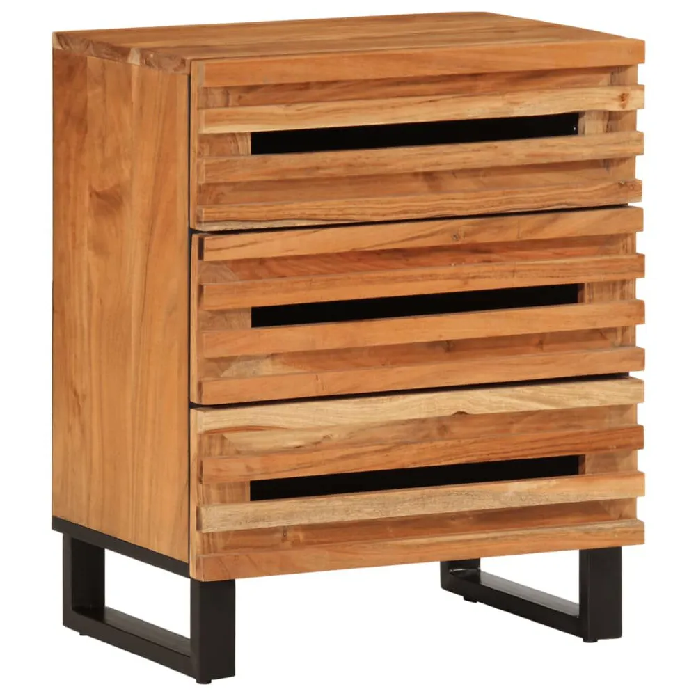 Cama com Cabeceira Mesa de cabeceira 50x34x62 cm madeira de acácia maciç