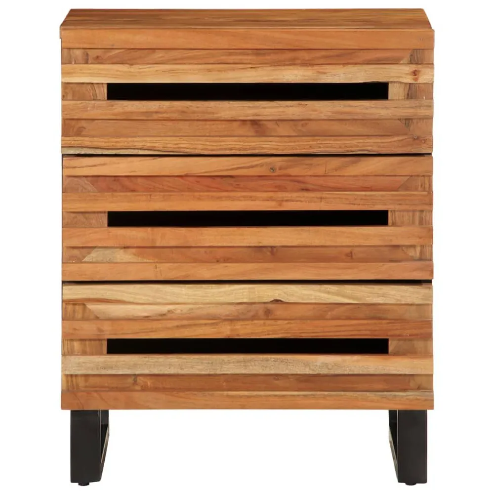 Cama com Cabeceira Mesa de cabeceira 50x34x62 cm madeira de acácia maciç