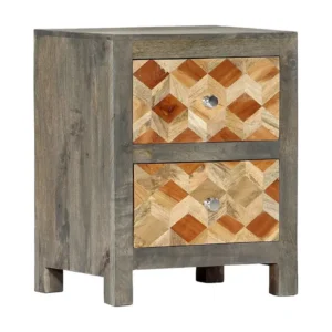 Cama Baú Mesa de cabeceira 40x30x50cm madeira mangueira maciç cinzento