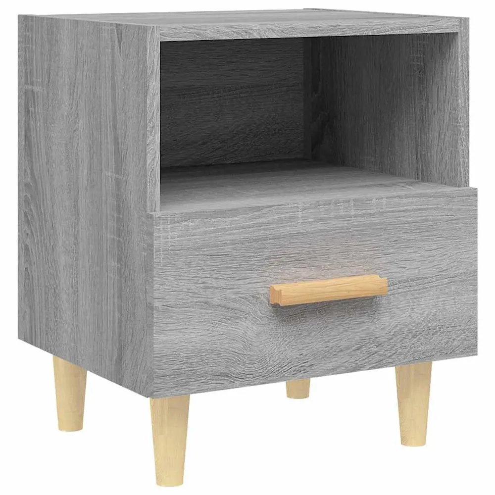 Cama Baú Mesas de cabeceira 2 pcs 40x35x47 cm sonoma cinzento