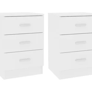 Cama Baú Mesas de cabeceira 2 peças 38x35x56 cm contraplacado branco