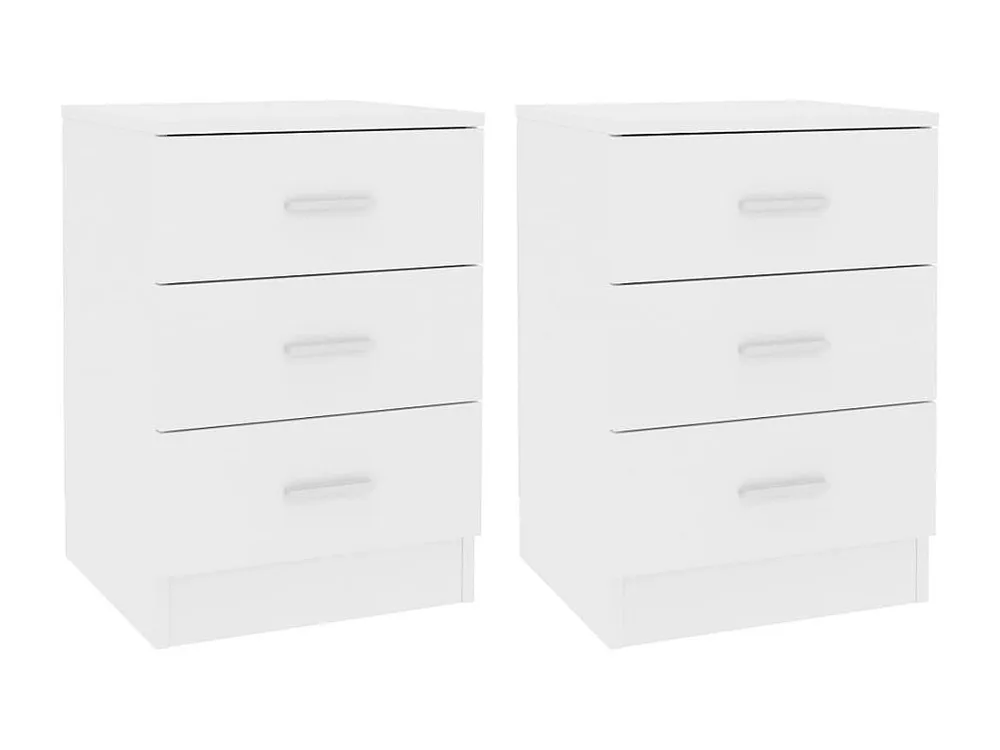 Cama Baú Mesas de cabeceira 2 peças 38x35x56 cm contraplacado branco
