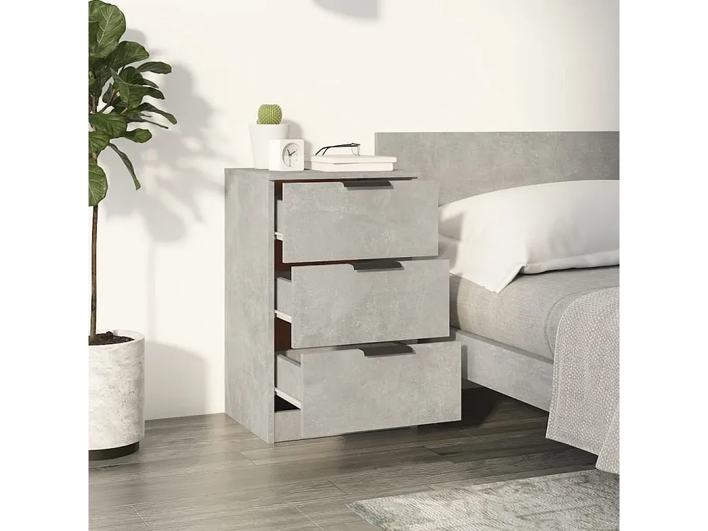Cama Baú Mesas de cabeceira 2 peças 40x36x65 cm cinzento cimento