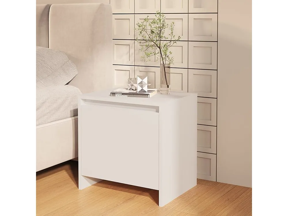 Cama Baú Mesas de cabeceira 2 peças 45x34x44,5 cm aglomerado branco
