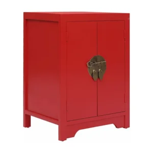 Cômoda Organizadora Mesa de cabeceira 38x28x52 cm madeira de paulownia vermelho