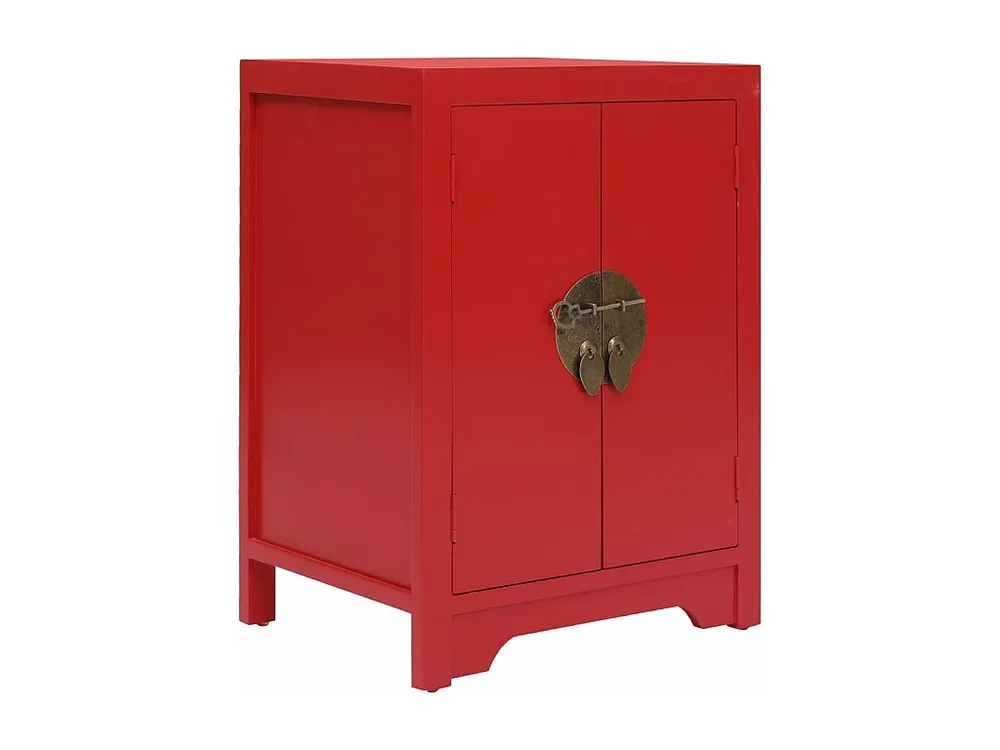 Cômoda Organizadora Mesa de cabeceira 38x28x52 cm madeira de paulownia vermelho