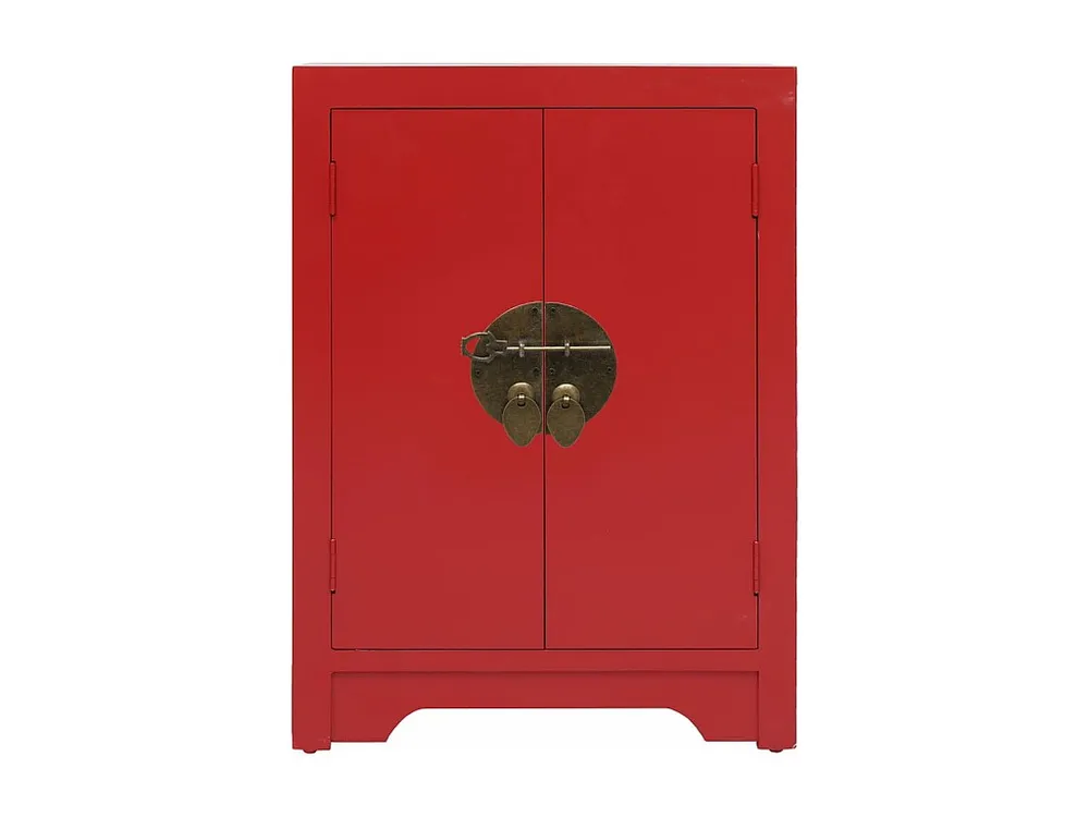 Cômoda Organizadora Mesa de cabeceira 38x28x52 cm madeira de paulownia vermelho