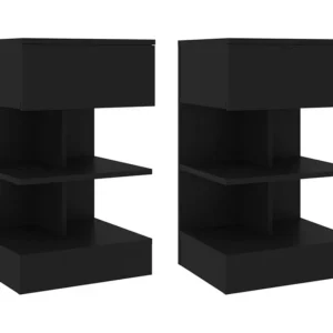 Cômoda Organizadora Mesas de cabeceira 2 peças 40x35x65 cm preto
