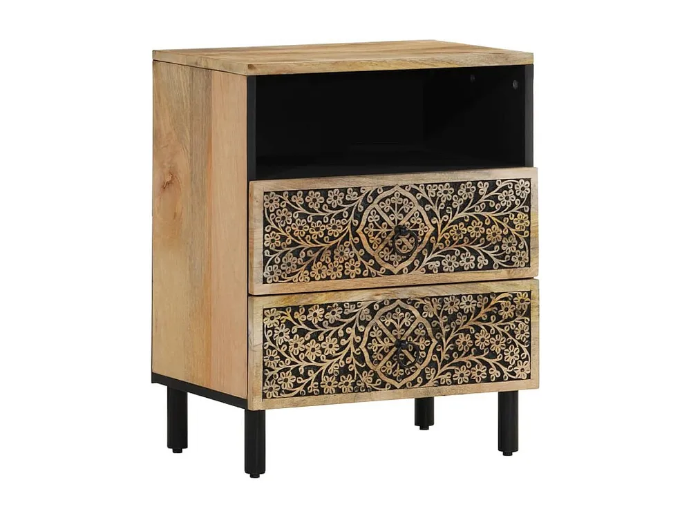 Conjunto Completo para Quarto Mesa de cabeceira 50x33x60 cm madeira de mangueira maciç