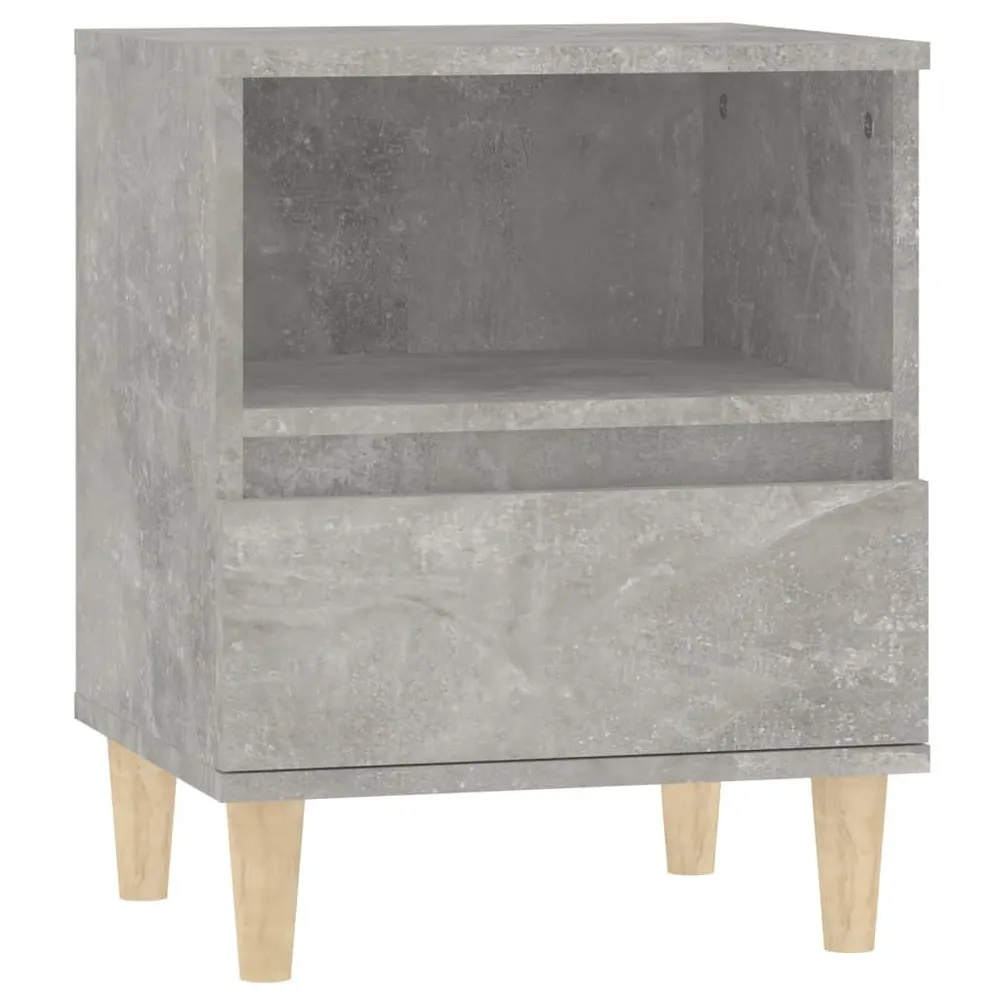 Conjunto Completo para Quarto Mesa de cabeceira 40x35x50 cm cinza cimento
